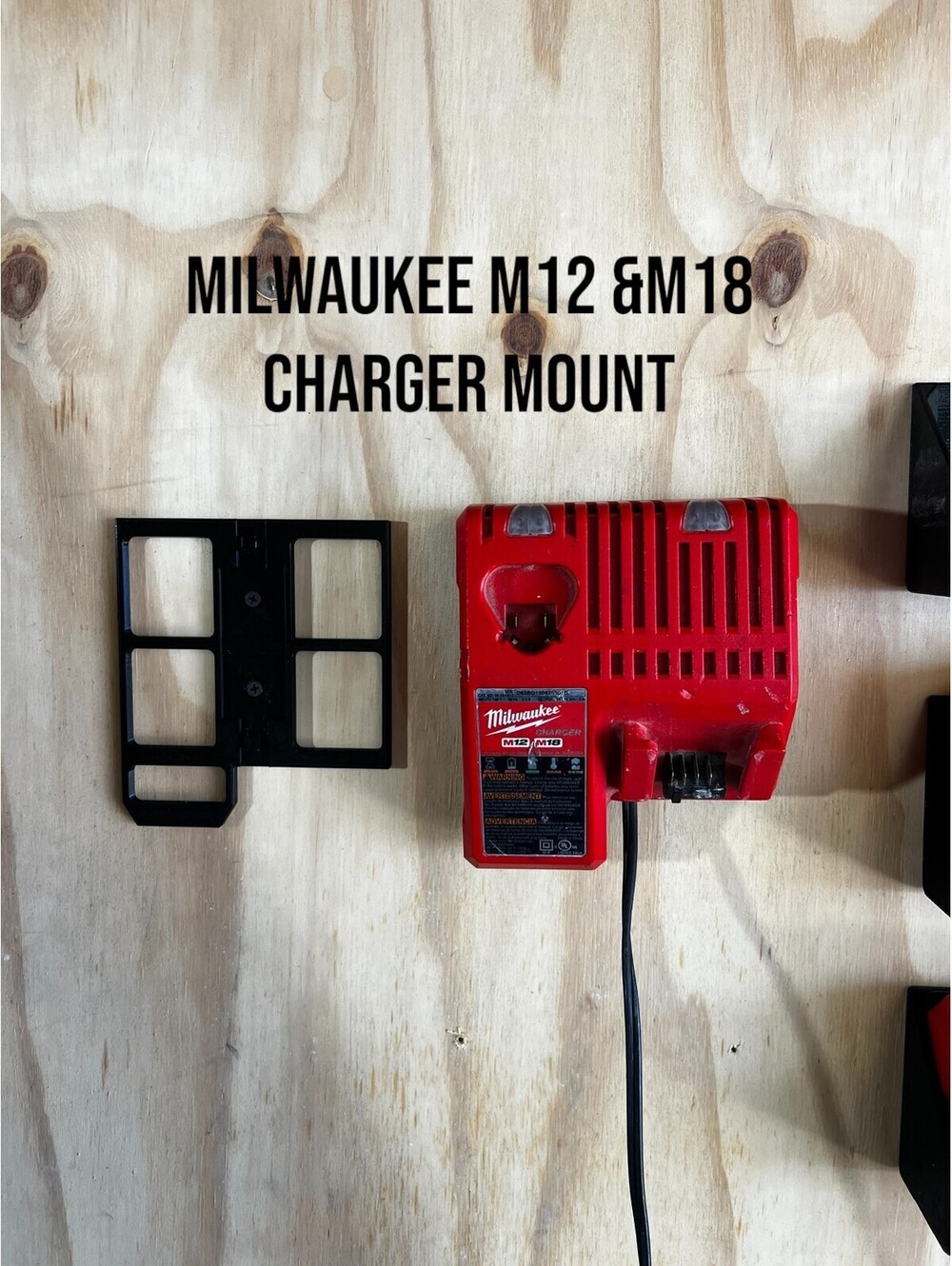 Wall Mount Bracket for Milwaukee M12/M18 Charger 48-59-1812 | Durable 3D Printed